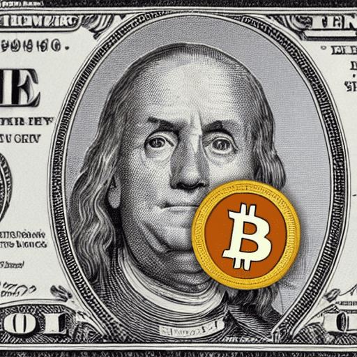 bitcoin logolu dolar banknotu