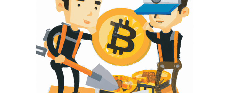 birlikte bitcoin madenciliği illüstrasyon